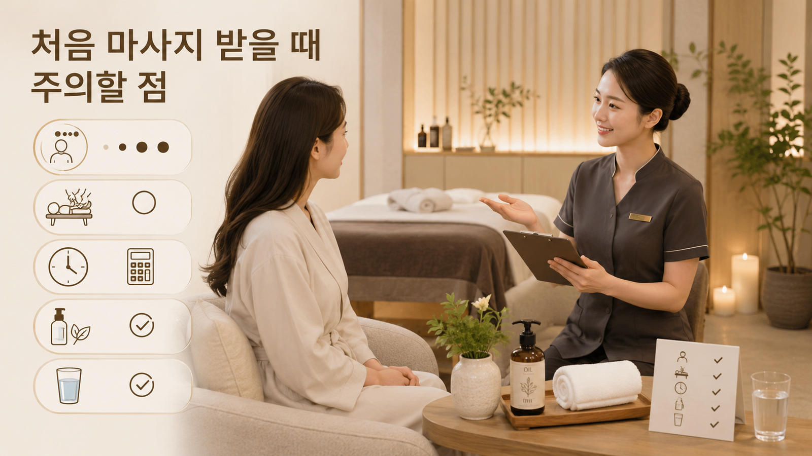 마사지 받을 때 주의할 점